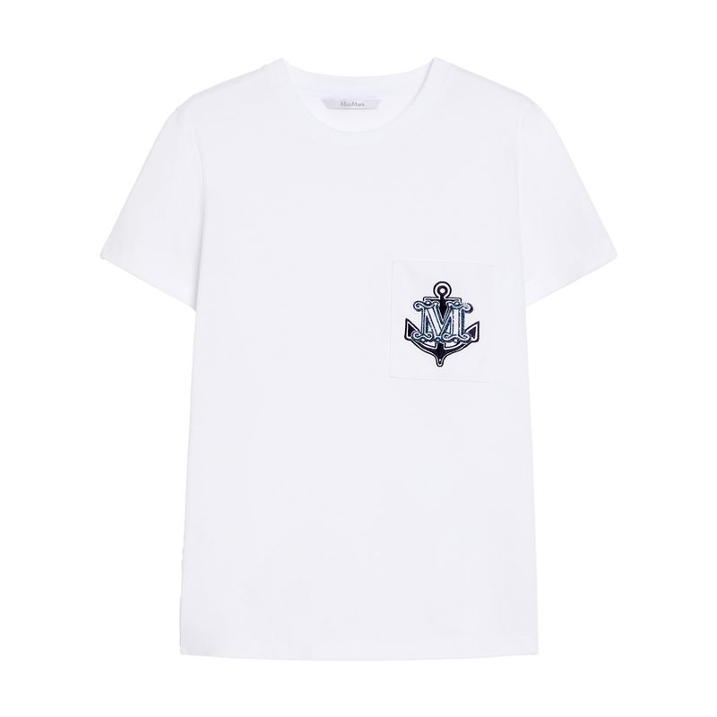 Maxmara Women Embroidered M Monogram Motif Jersey T-Shirt